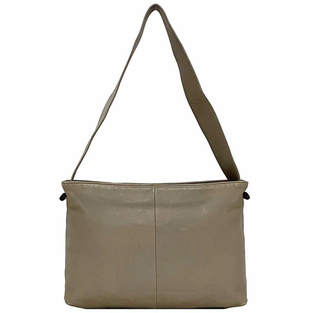Loewe Shoulder Bag Greige Gray Shoulder Leather Soft Zipper
